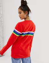 Thumbnail for your product : Ellesse long sleeve t-shirt with chest logo and rainbow stripe exclusive to ASOS