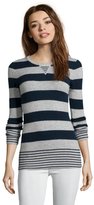 Thumbnail for your product : Autumn Cashmere sweatshirt and peacoat striped cashmere crewneck sweater