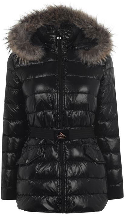 womens shiny black coat