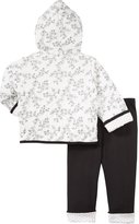 Thumbnail for your product : Little Me Bird Toile Jacket Set (Baby) - White/Black-6 Months