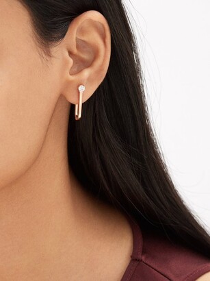 Melissa Kaye Aria U Diamond & 18kt Rose-gold Hoop Earrings