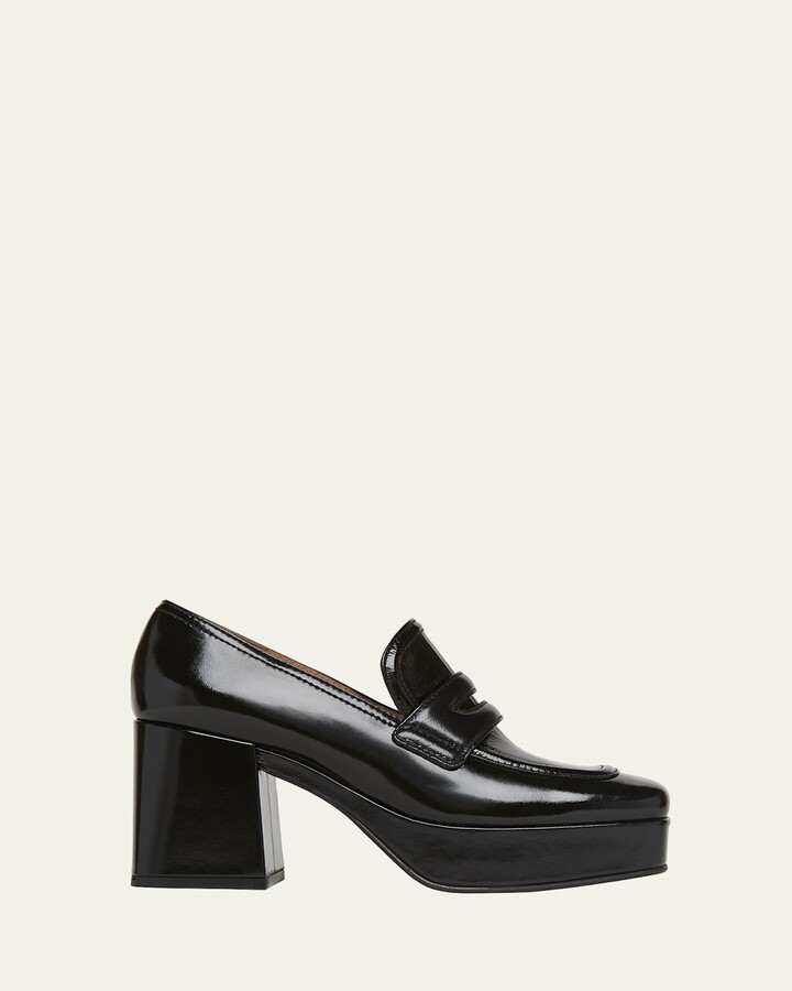 Gianvito Rossi Patent Platform Penny Loafers