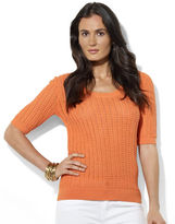 Thumbnail for your product : Lauren Ralph Lauren Combed Cotton Scoopneck Sweater