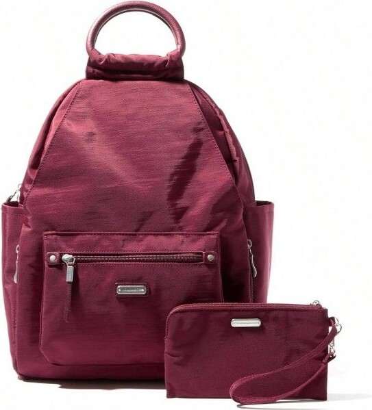 LOVELAY CREATIONS RFID-SafeBundle:AllDayBackpackwithPhoneWristletforWomen,Lightweight&SecureTravelCompanionRedStandard