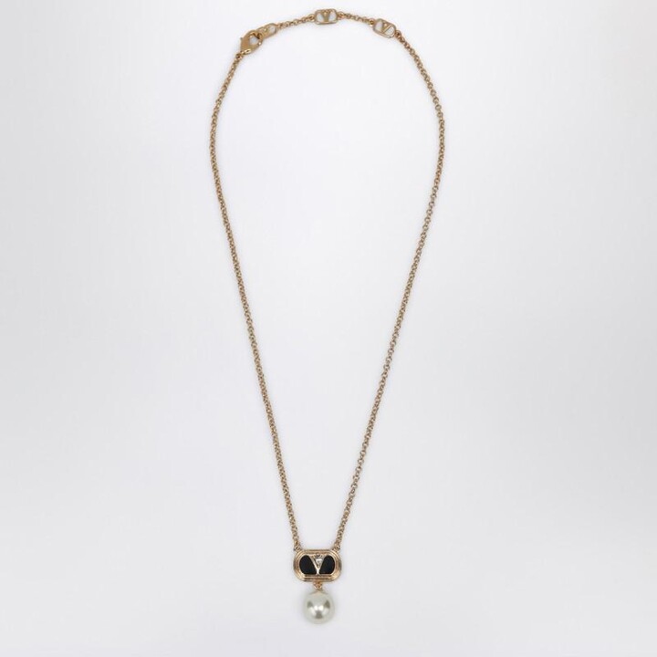 Valentino Garavani Ovalette Necklace With Swarovski Pearl