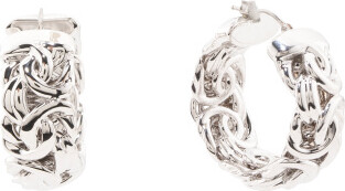 TJMAXX 14Kt White Gold Byzantine Hoop Earrings For Women