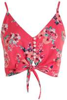 Thumbnail for your product : boohoo Tie Front Strappy Crop Cami Top