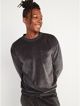 Old Navy Cozy Velour Chest-Pocket Sweatshirt for Men - ShopStyle