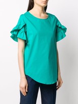 Thumbnail for your product : Twin-Set Ruffled Sleeve Poplin Blouse