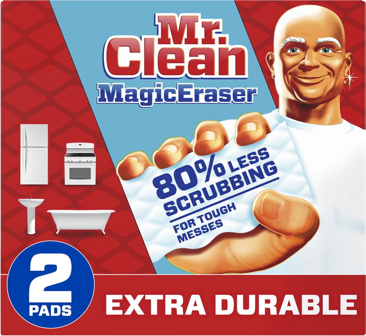 MR. CLEAN Magic Eraser Extra Durable, Cleaning Pads with Durafoam, 2 Ct