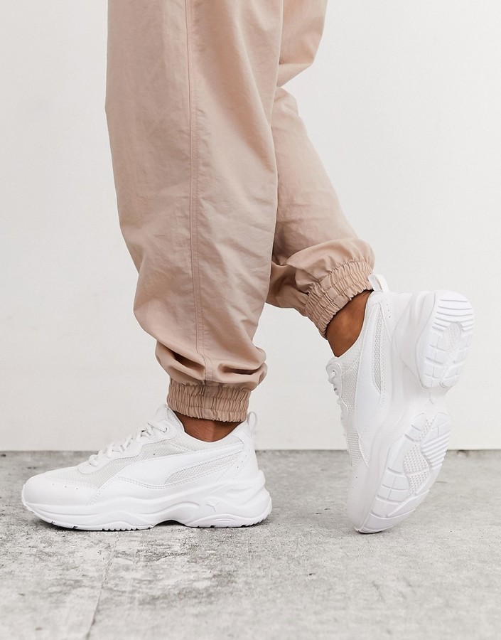 Puma Cilia Chunky Trainers in White - ShopStyle
