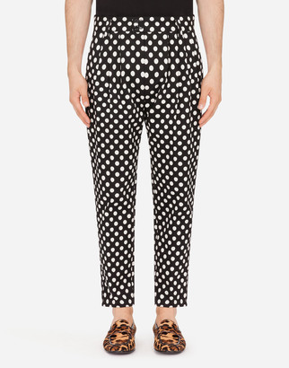 polka dot stretch pants