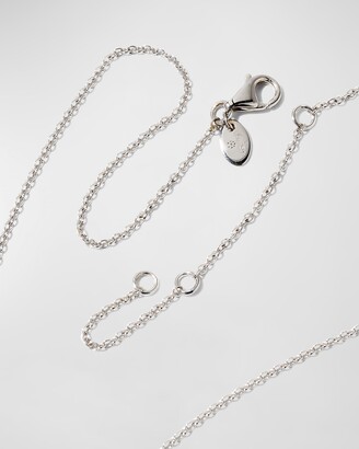 Memoire 18k White Gold Small Diamond Bar Pendant Necklace