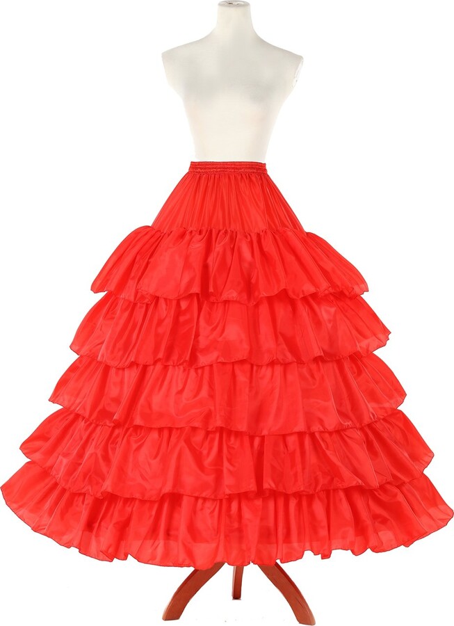 BEAUTELICATE Women's Petticoat Underskirt Full Ruffles Crinoline 50S