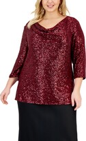 Thumbnail for your product : Alex Evenings Plus Size Sequin Cowl Neck Tunic