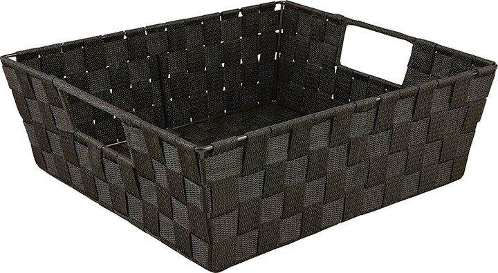 Simplify Fabric Basket with Handles, Black (25093-BLACK)