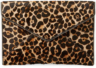 Rebecca Minkoff Leo Leopard-Print Fur Envelope Clutch Bag