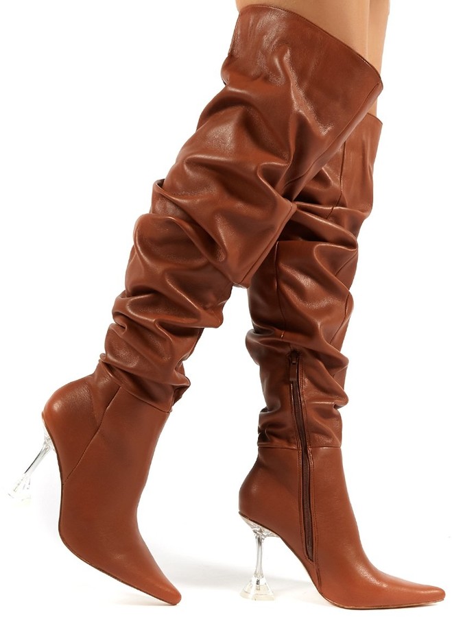 tan over the knee boots uk