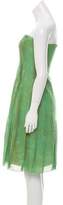 Thumbnail for your product : Akris Strapless Printed Dress Green Strapless Printed Dress