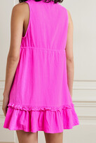 Thumbnail for your product : HONORINE Lolita Ruffled Cotton-seersucker Mini Dress - Pink