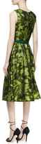 Thumbnail for your product : Oscar de la Renta Sleeveless Darted Brocade Dress