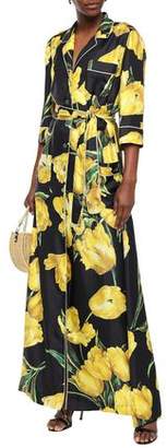 Dolce & Gabbana Floral-print Silk-twill Maxi Shirt Dress