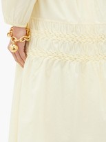 Thumbnail for your product : Merlette New York Castell Smocked Cotton-lawn Skirt - Light Yellow