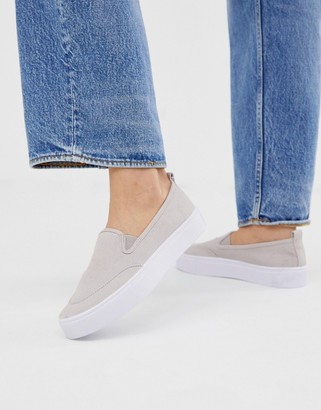 ladies grey slip on trainers