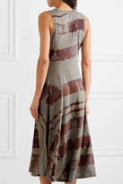 Thumbnail for your product : Raquel Allegra Big Sweep Printed Cotton-blend Jersey Midi Dress - Gray