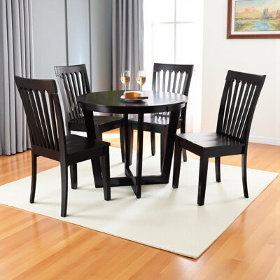 Red Barrel Studio Oakhill Modern And Contemporary Dark Brown Finished Wood 5-Piece Dining Set