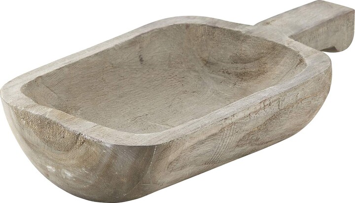 Santa Barbara Design Studio SB Design Studio PURE Design Hand Carved Paulownia Wood Serving Tray, 16.5" x 10", Gray Wash