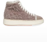 Thumbnail for your product : Santoni Flaunted Suede and Fur Sneakers