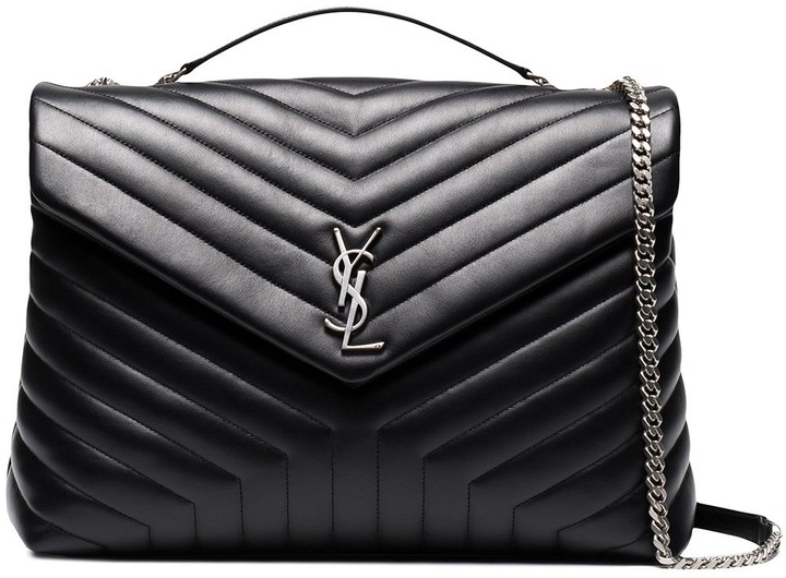 saint laurent large loulou matelassé leather shoulder bolsa