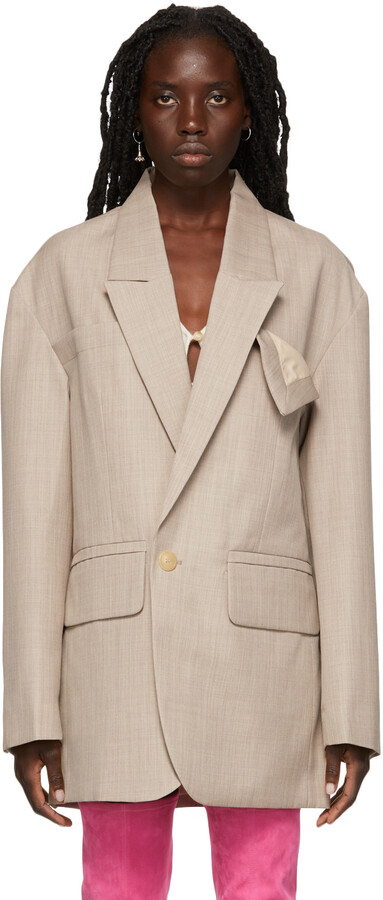 beige linen jacket womens