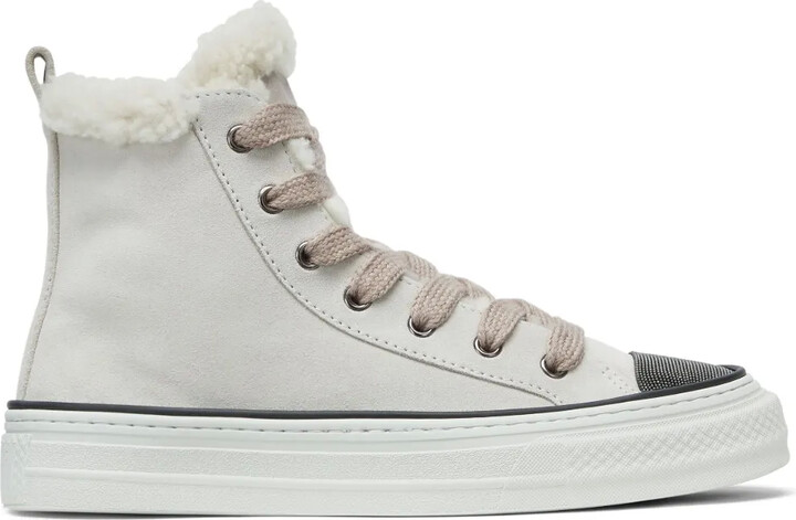 Brunello Cucinelli Panelled Lace-Up Sneakers