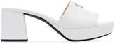 Thumbnail for your product : Prada White platform 65 patent leather mules