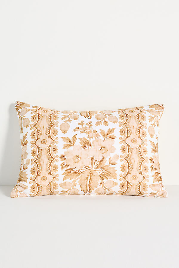 Anthropologie Maisie Velvet Floral Lumbar Pillow
