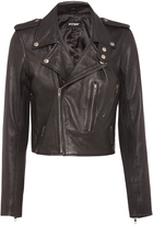 Thumbnail for your product : Oxford Lizzy Crop Leather Jacket Burg X