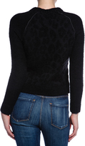 Thumbnail for your product : White + Warren Leopard Printed Crew Neck Cropped Sweater