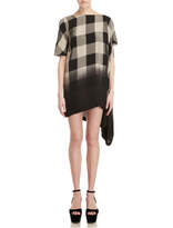 Thumbnail for your product : Masnada Checked Draped Mini Dress