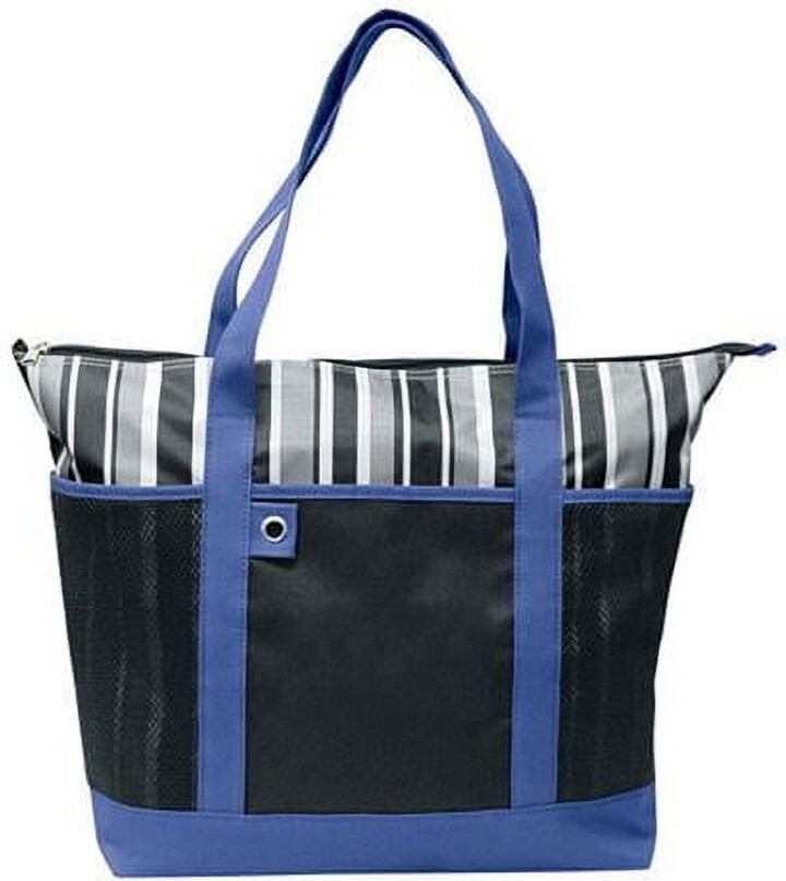 Travelwell Blue Shopping Striped Tote Bag