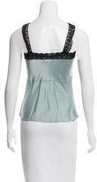 Thumbnail for your product : Miguelina Silk Lace-Trimmed Top