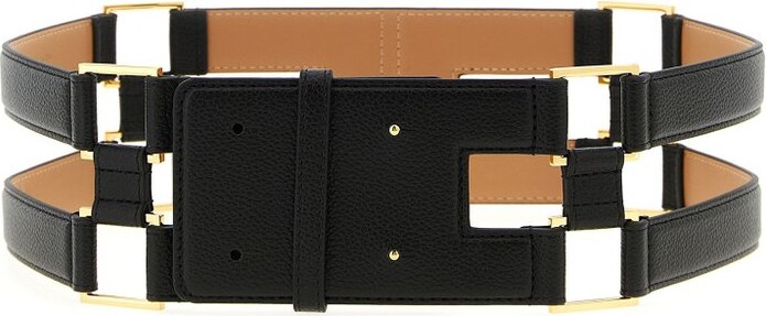 Elisabetta Franchi Logo Patch Double Band Belt