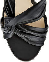 Thumbnail for your product : Jimmy Choo ABRIL 130 Black Nappa Platform Sandals with Intertwined Ruched Leather Straps