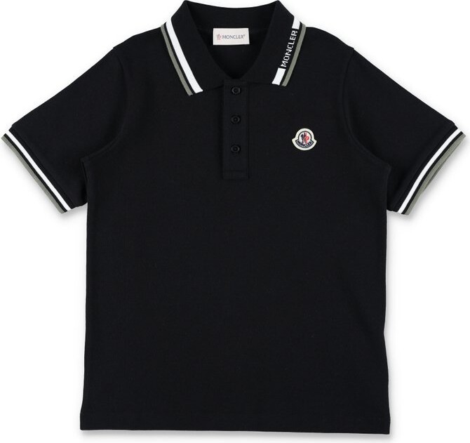 Moncler Enfant Tricolour-Trimmed Piquet Polo Shirt
