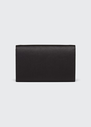 Prada Saffiano Leather Wallet with Shoulder Strap - ShopStyle