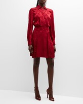 Thumbnail for your product : Jason Wu Pleated Floral Jacquard Midi Shirtdress