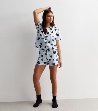 Light Grey Legging Pyjama Set with Heart Print