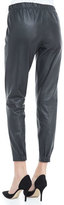 Thumbnail for your product : Vince Cropped Leather Pants, Graphite