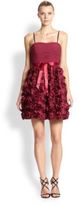 Thumbnail for your product : Aidan Mattox Ruched Rose-Applique Dress